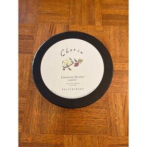 Pottery barn, cocktail plates, cheese print